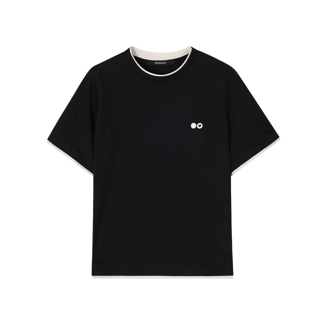 (W) 송지오 컬렉션 러브 아이 티셔츠 블랙((W) SONGZIO COLLECTION Love Eye T Shirt Black) - 1