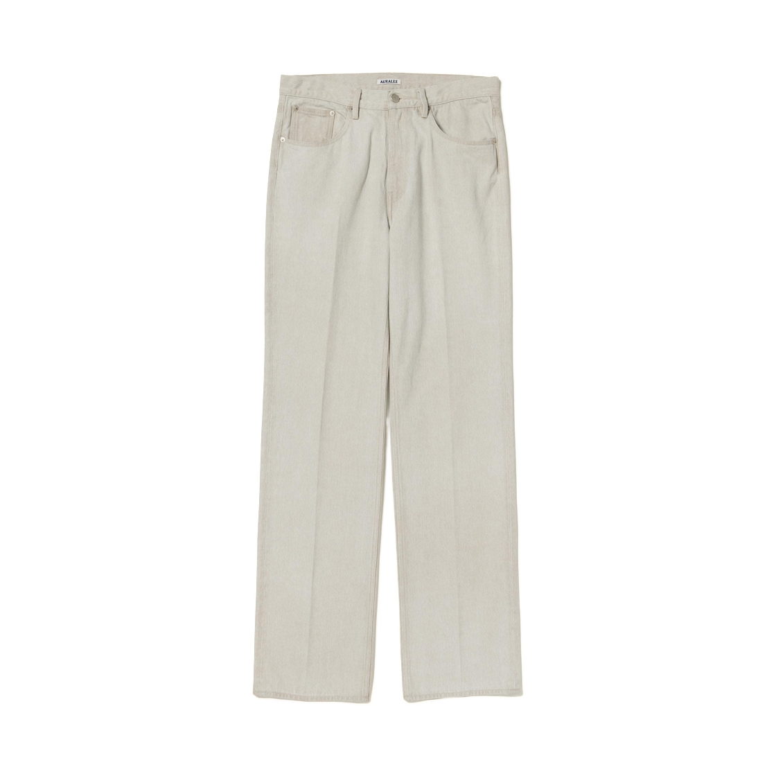 A26SP01BD Auralee Faded Hard Twist Brown Denim 5P Pants Light Gray - 26SS