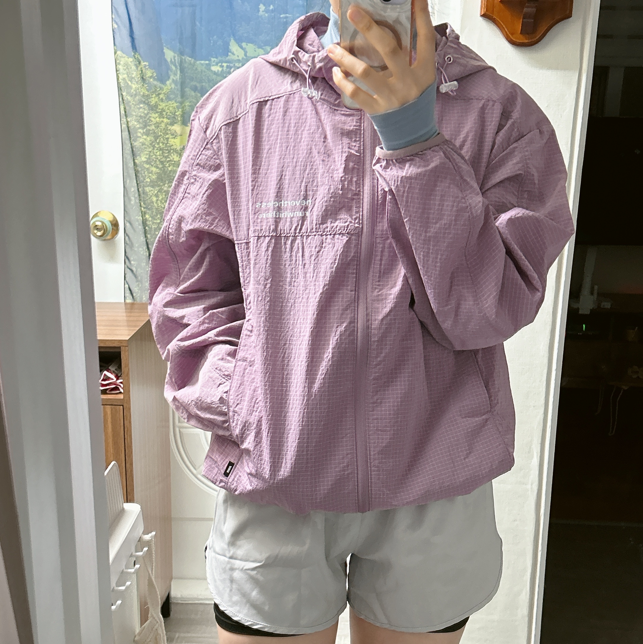 [KREAM 단독] runwhither Windbreaker Jacket V2 Purple, [KREAM 단독] runwhither Mesh Cap Black 착용 스타일 - 2