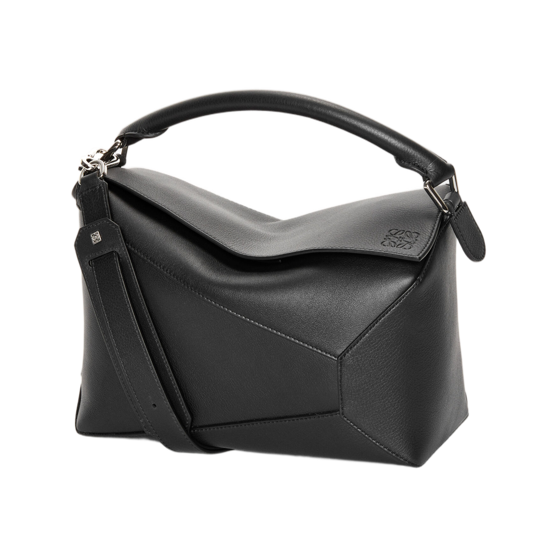 A510P49X23-1100 Loewe Medium Puzzle Edge Bag In Classic Calfskin Black
