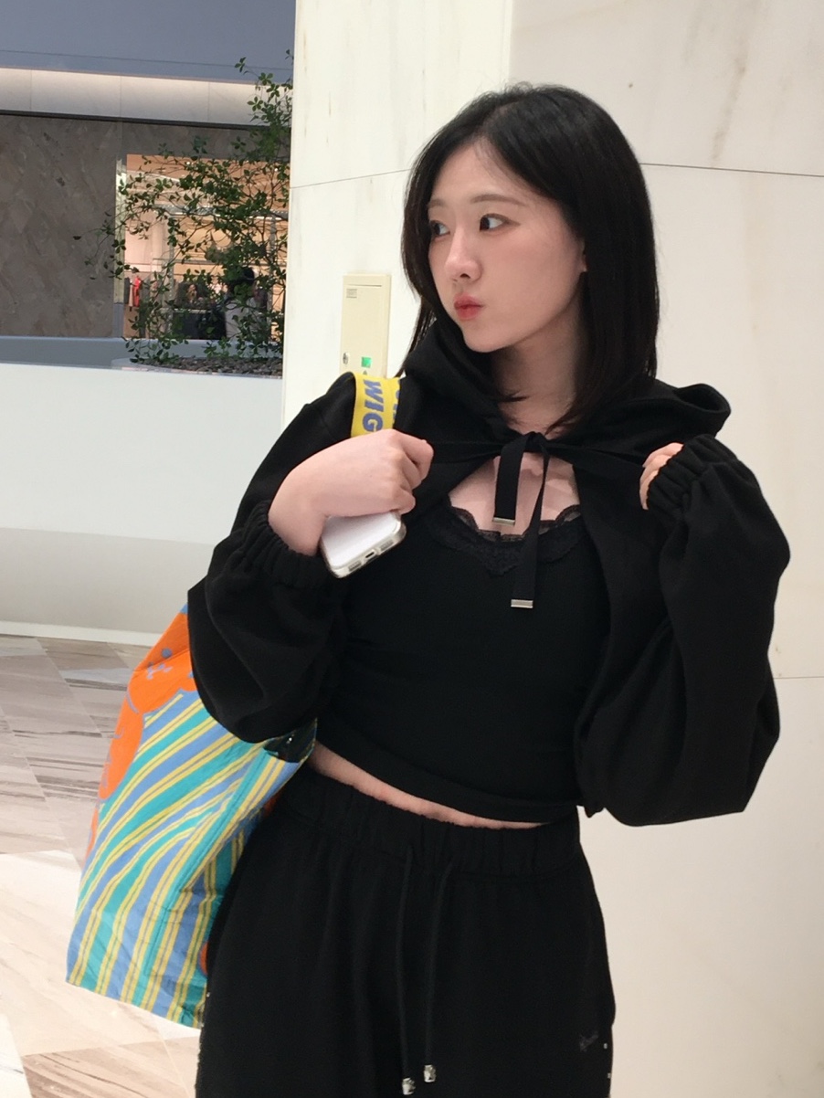 PHOS333 W Hooded Bolero 착용 스타일 - 2