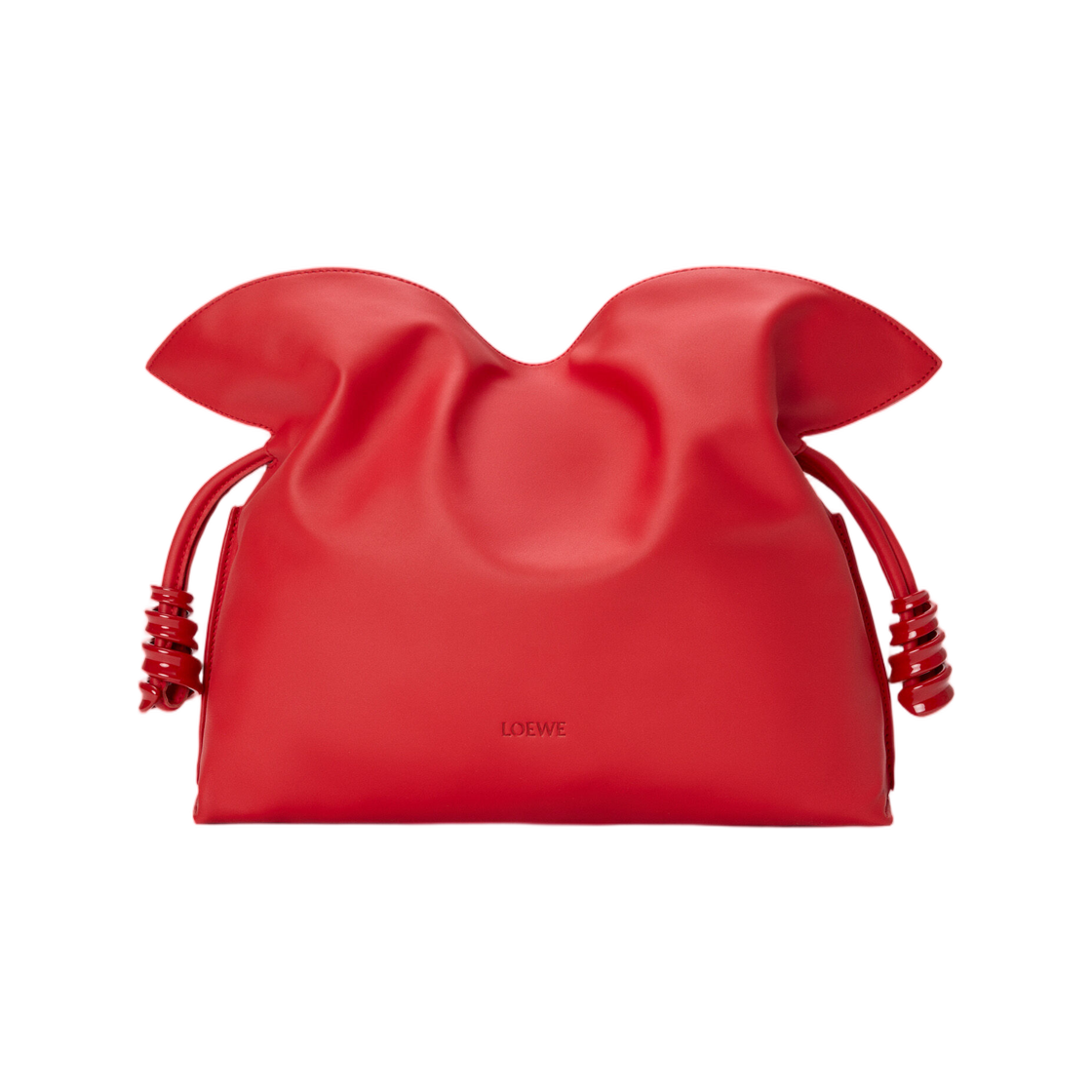 로에베 미디움 코일 플라멘코 클러치 나파 카프스킨 스칼렛 레드(Loewe Medium Coil Flamenco Clutch In Nappa Calfskin Scarlet Red) - 1