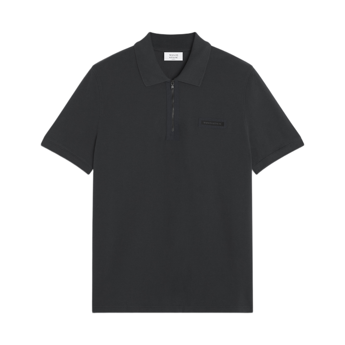 QM00207KP0002-P199 Maison Kitsune Nylon Pocket Regular Polo Black