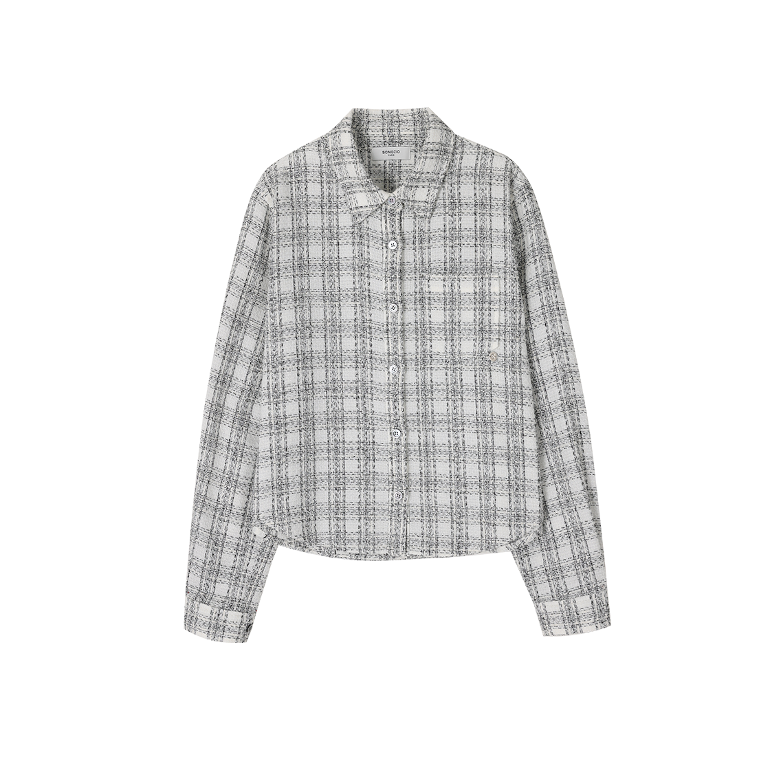 WI2SH221WH (W) SONGZIO Origin Paris Tweed Check Shirt White