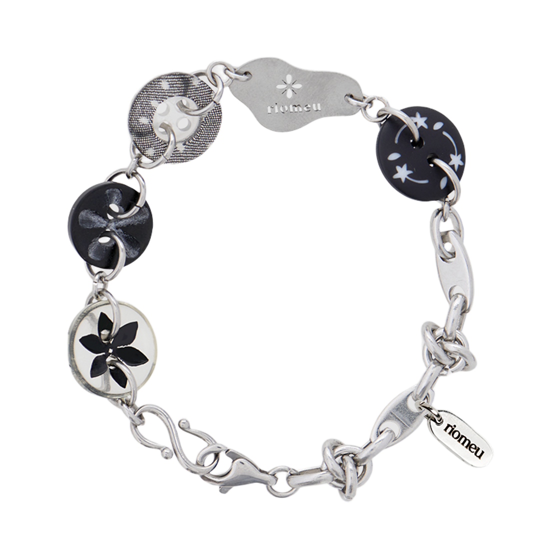 리오므 플로스 버튼 팔찌(Riomeu Floss Burton Chain Bracelet)