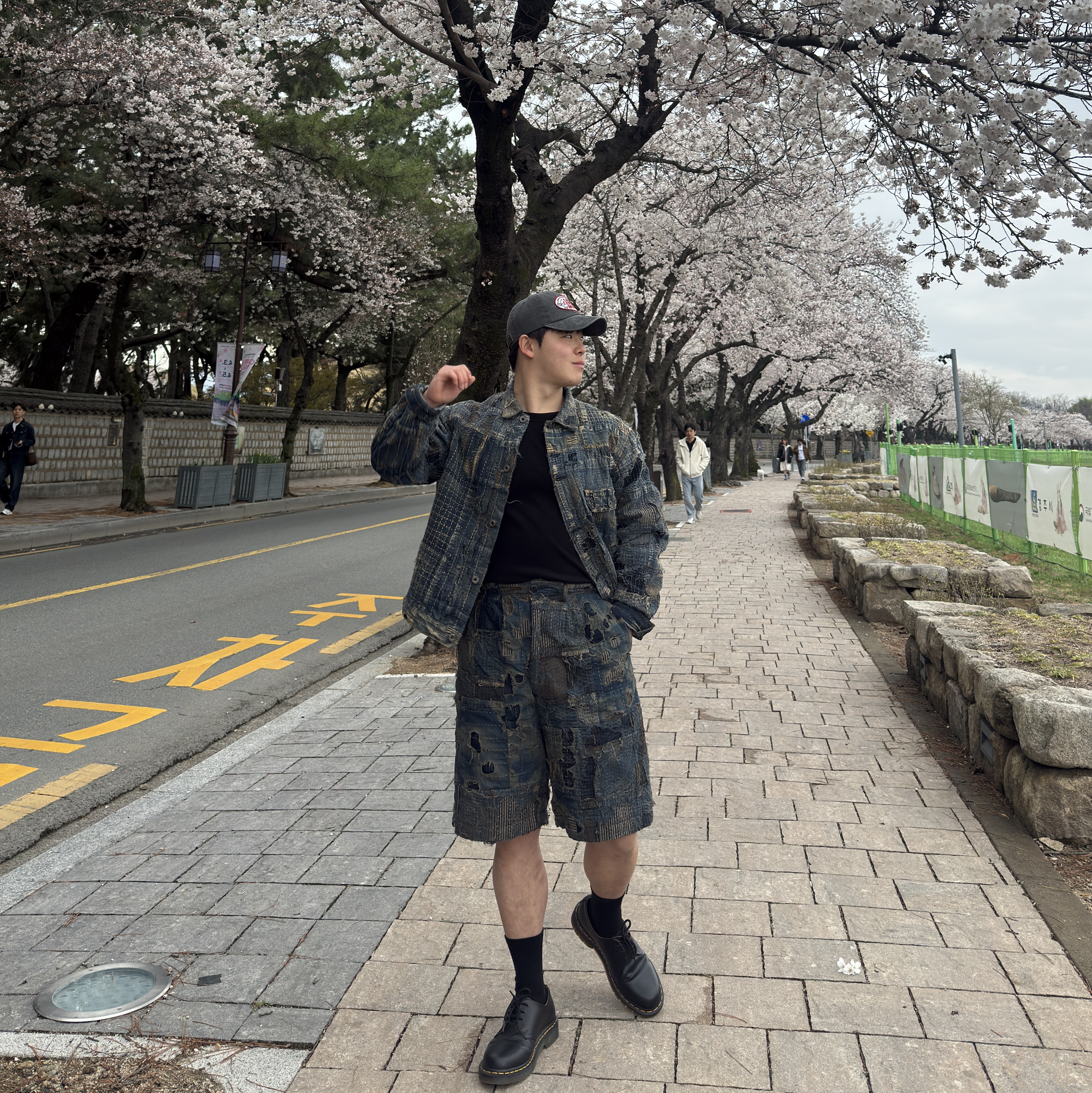 Kapital Boro Spring 1st Jacket Indigo, Kapital Boro Ivy Shorts Indigo 착용 스타일 - 2
