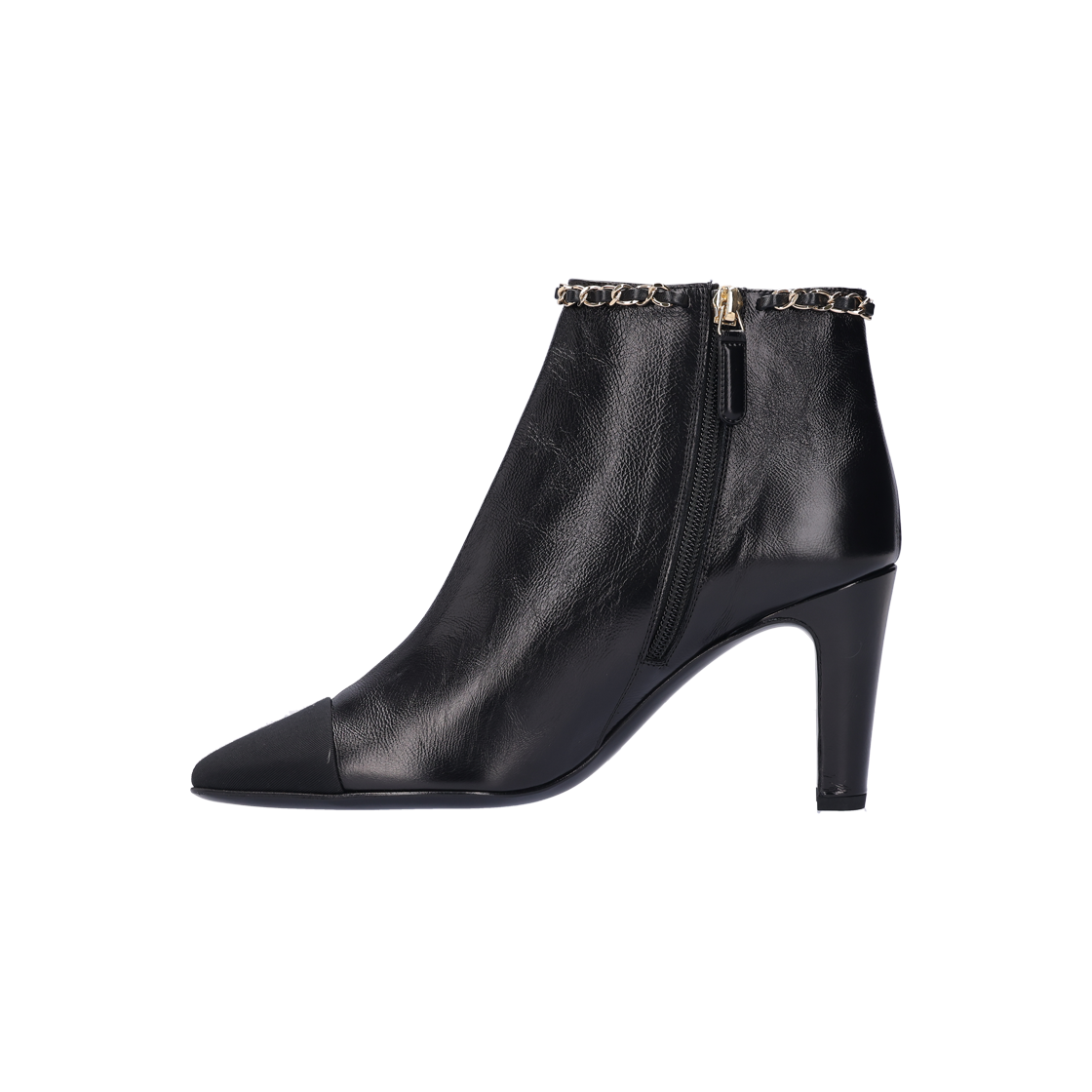IT626A5GCVC4 Chanel Chain Around Ankle Boots Shiny Calfskin Black 37.5