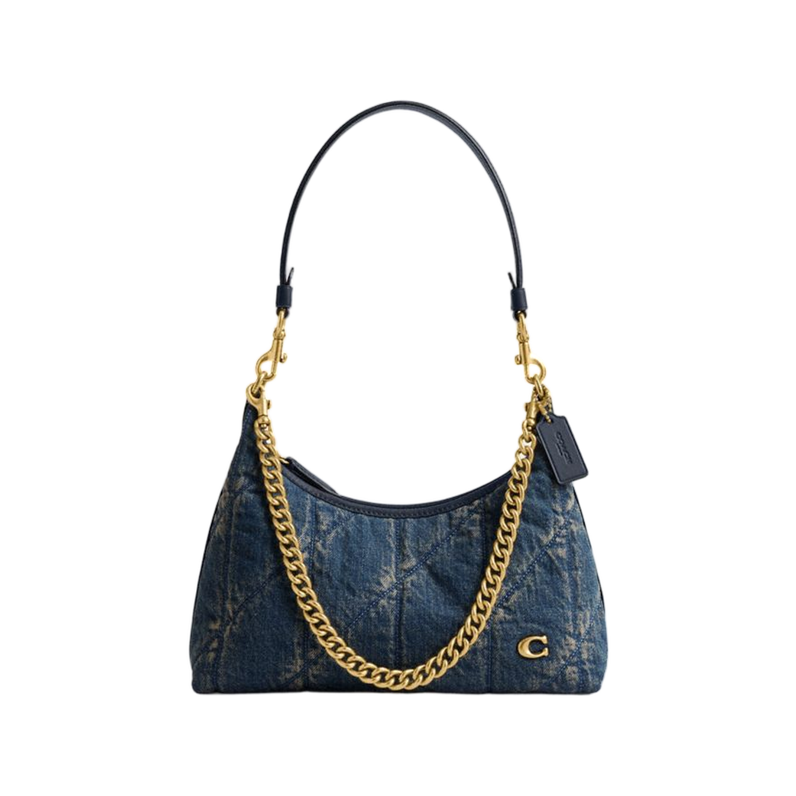 코치 줄리엣 숄더백 25 리제너레이티브 코튼 데님 퀼팅 브라스 다크 인디고(Coach Juliet Shoulder Bag 25 in Regenerative Cotton with Quilting Brass Dark Indigo) - 1