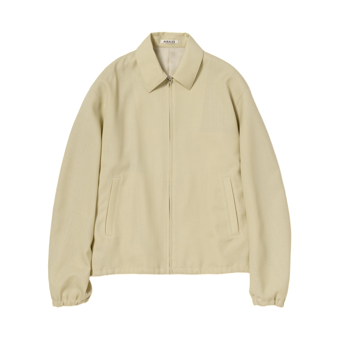 (W) 오라리 울 키드 모헤어 홉색 집 블루종 더스티 베이지 - 26SS((W) Auralee Wool Kid Mohair Hopsack Zip Blouson Dusty Beige - 26SS) - 1