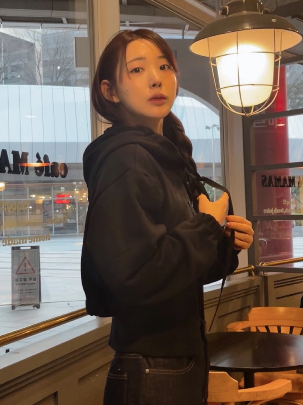 PHOS333 W Hooded Bolero 착용 스타일 - 2