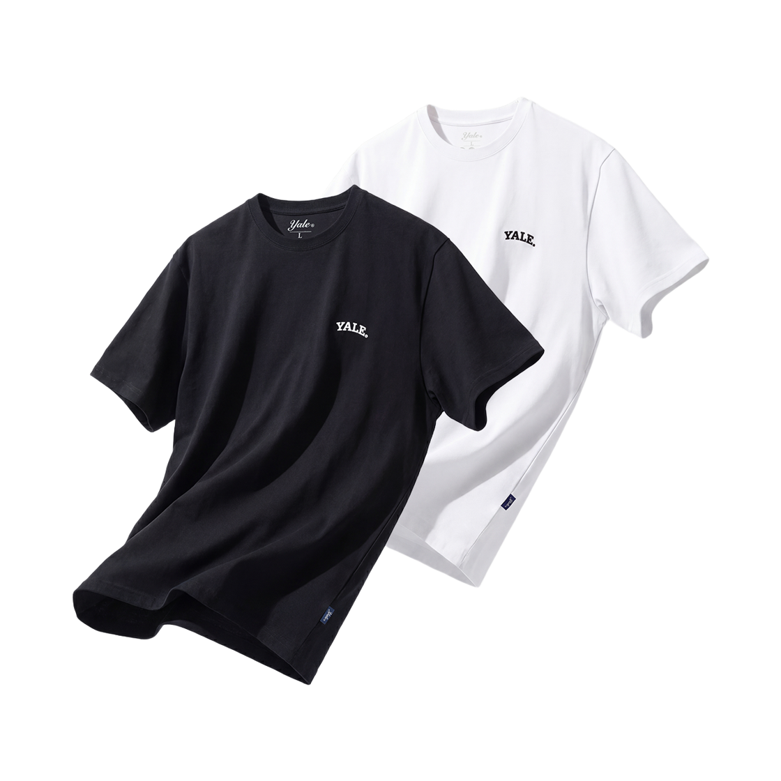 예일 [2PACK] 쿨코튼 스몰아치 티셔츠_블랙/화이트(Yale [2PACK] Cool Cotton Small Arch Tee Black/White)