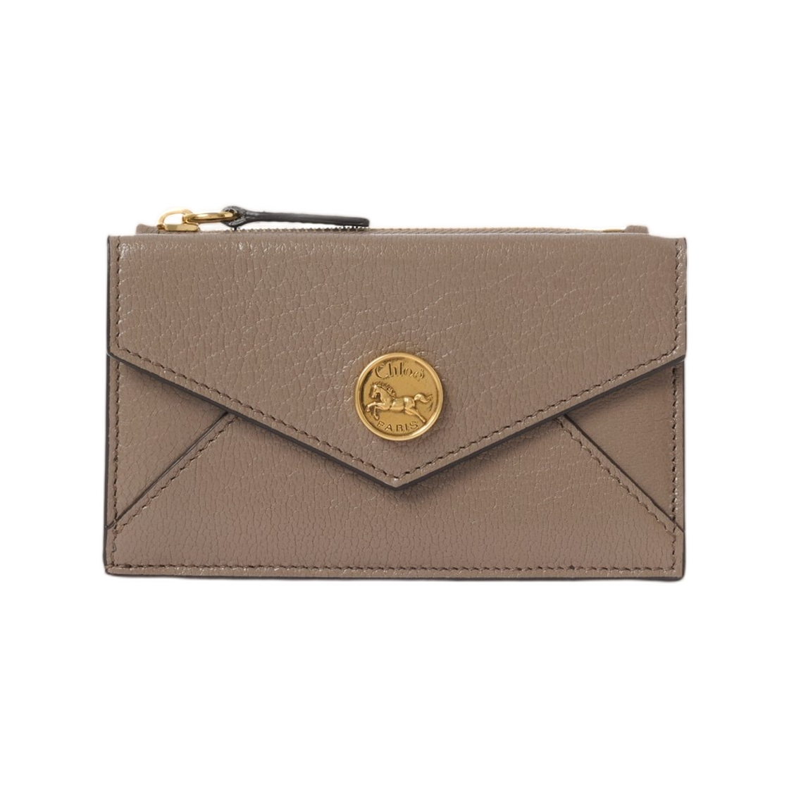 끌로에 스몰 엔벨로프 퍼스 카드 슬롯 그레인드 레더 딥 토프(Chloe Small Envelope Purse with Card Slots in Grained Leather Deep Taupe) - 1