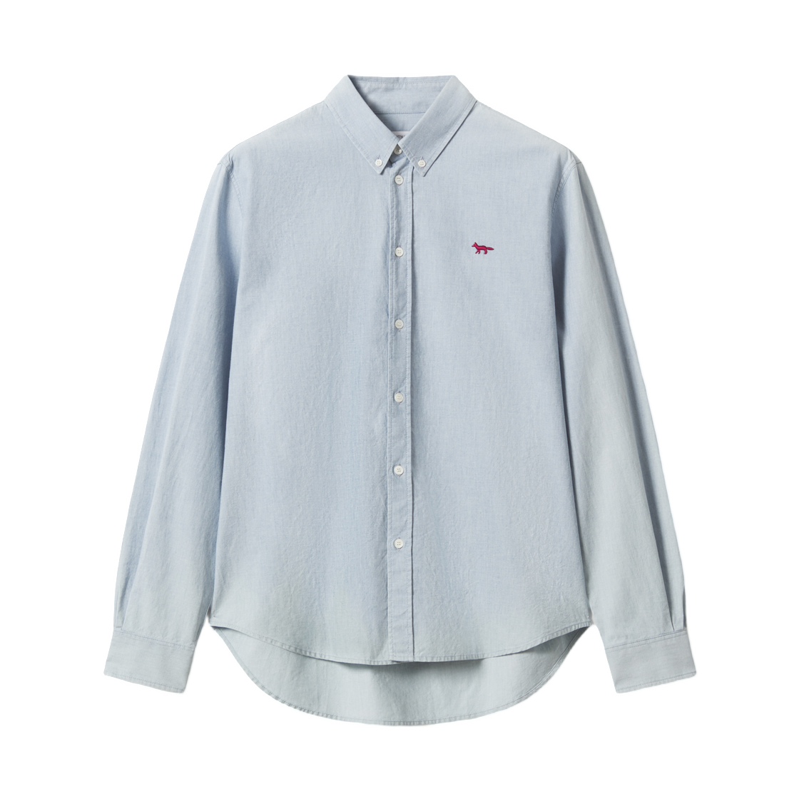 QM00425WC5081-0434 Maison Kitsune Profile Fox Casual Shirt Pure Blue