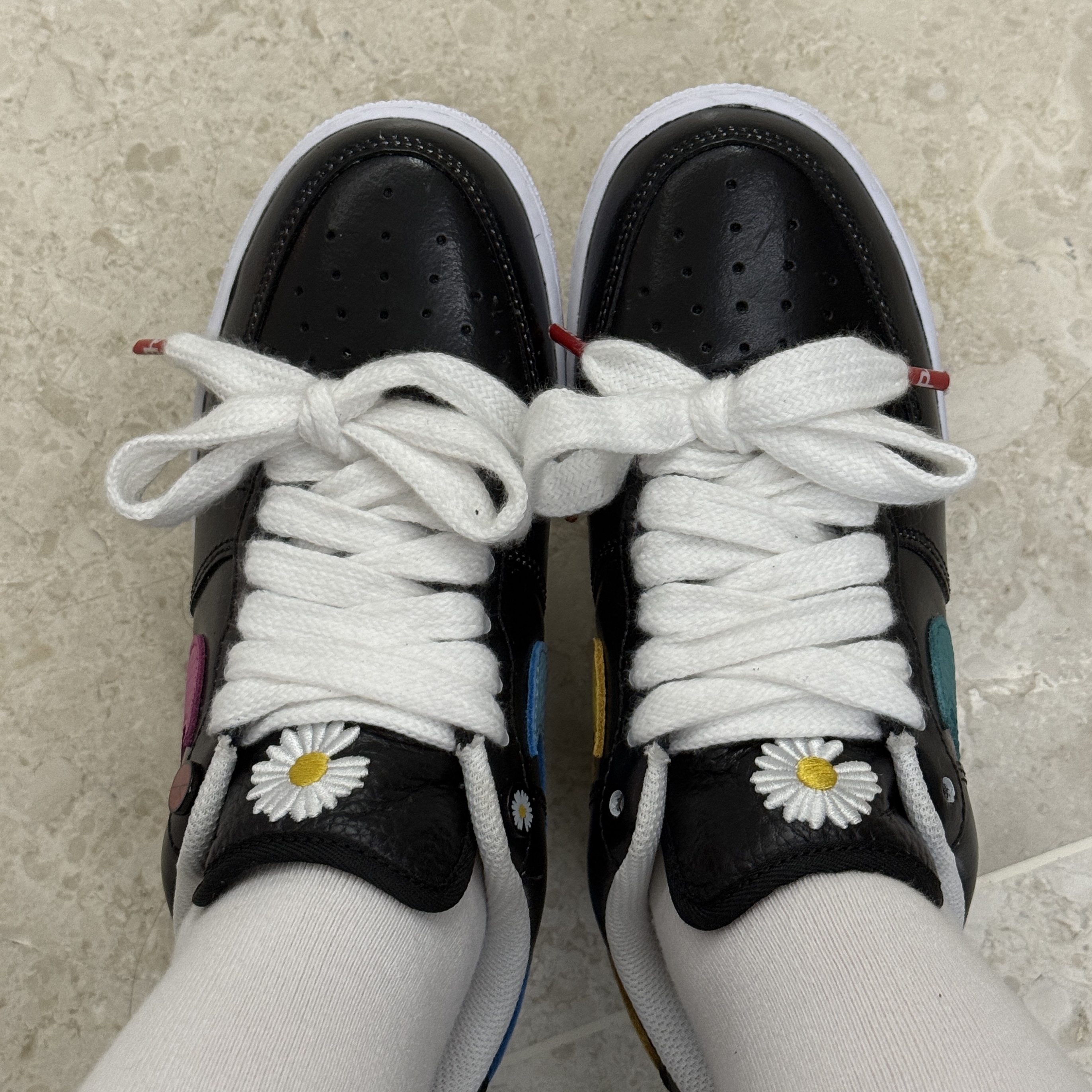 Nike x Peaceminusone Air Force 1 Low Para-Noise 3.0 Black and Multicolor 착용 스타일 - 3