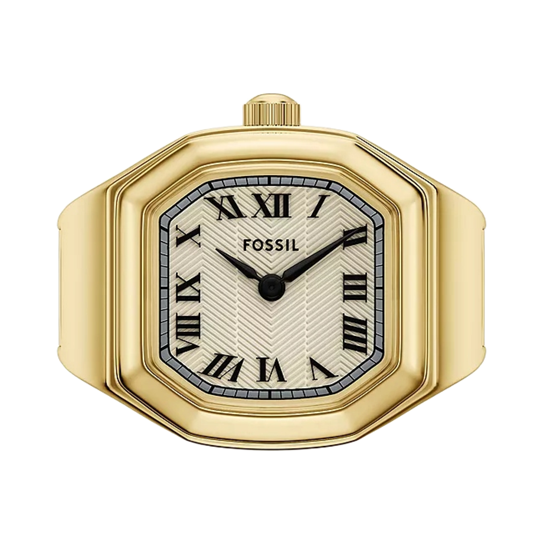 (W) 파슬 할로우 워치 링 쿼츠 투핸드 16mm 골드톤 스테인리스 스틸 크림 골드((W) Fossil Harlow Watch Ring Quartz Two-Hand 16mm Gold-Tone Stainless Steel Cream Gold)