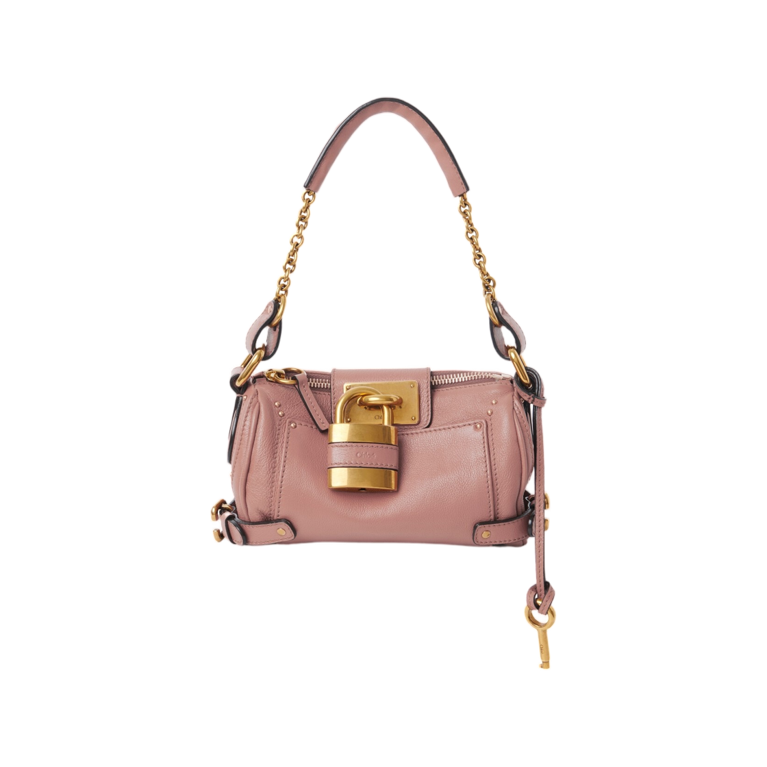 CH25WS803P7526S Chloe Small Paddington Chain Bag in Grained Leather Nougat