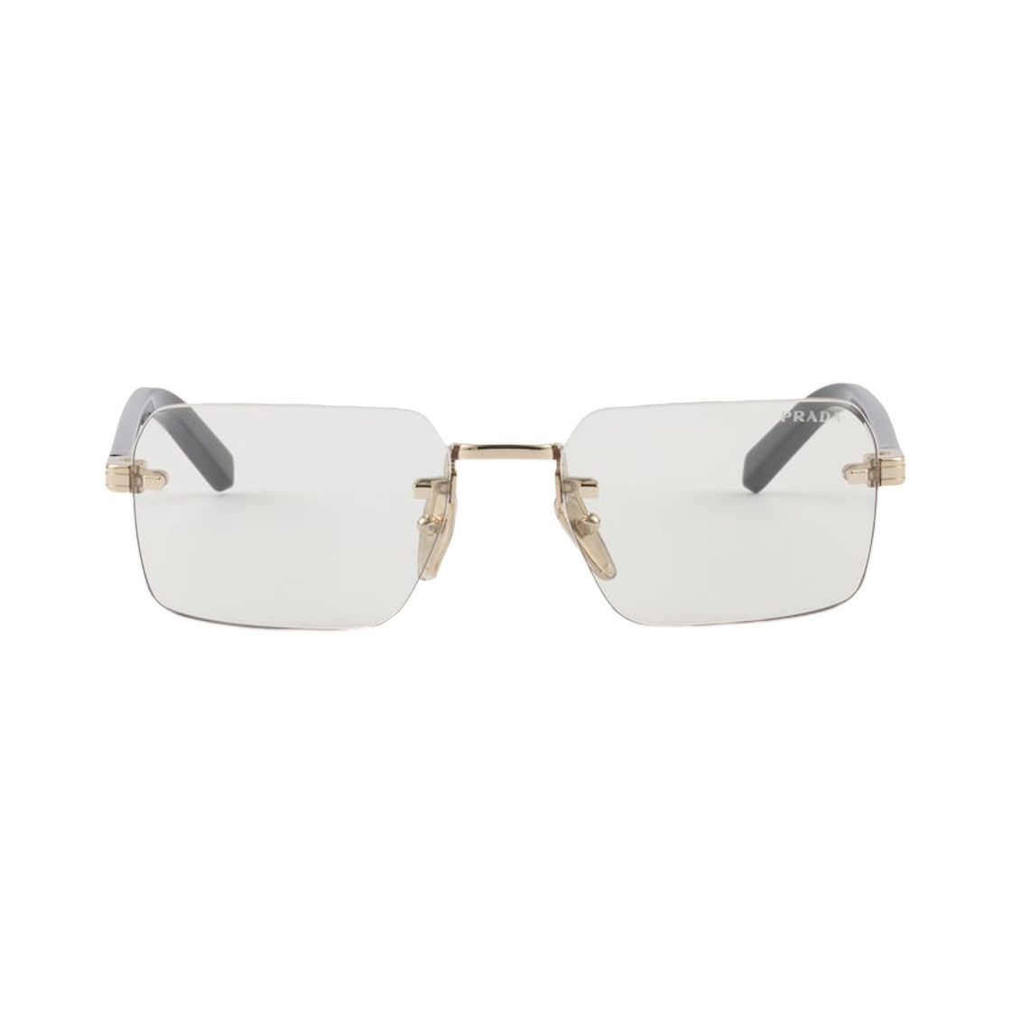 SPRD55-SZVN-FE10W Prada Sunglasses with The Iconic Metal Plaque Blue-ray Transparent Lenses