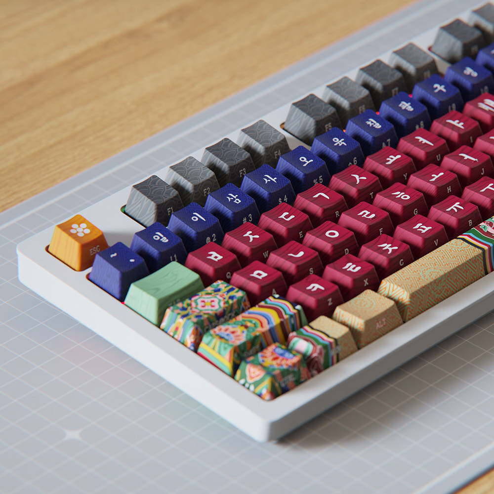 시이닷 교태전 단청 유선 LED 기계식 키보드 한국의 미(C.e.dot Gyochaejeon Blue Dancheong Wired LED Mechanical Keyboard) - 3