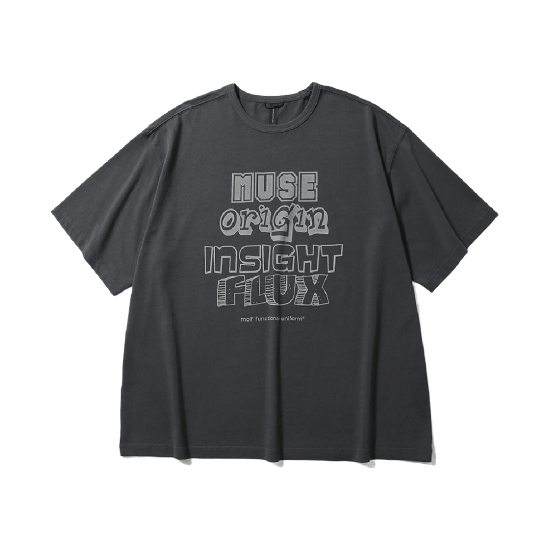[SS26] 모이프 아크로스틱 포엠 티 차콜([SS26] moif Acrostic Poem H/S Tee Charcoal)