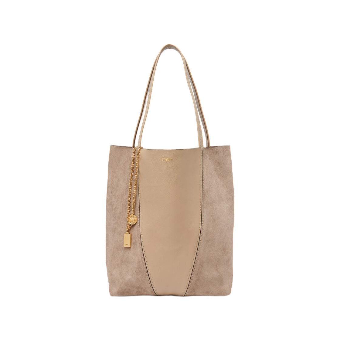 끌로에 스핀 토트백 그레인드 앤 스웨이드 레더 보이시 브라운(Chloe Spin Tote Bag in Grained and Suede Leather Boyish Brown) - 1