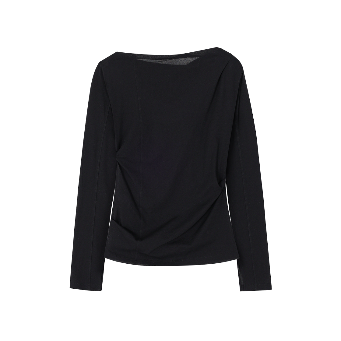 (W) 송지오 어시매트릭 모크넥 롱슬리브 블랙((W) SONGZIO Asymmetric Mockneck Long Sleeve Black) - 2