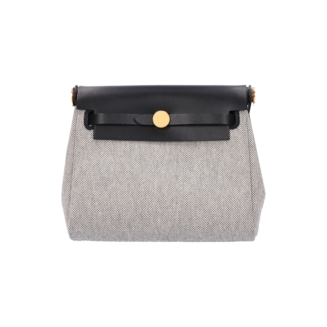 ITJ6BAQDFP94 Hermes H085414CC Herbag 20 Canvas Hunter Cowhide & Gold Noir W Engraving