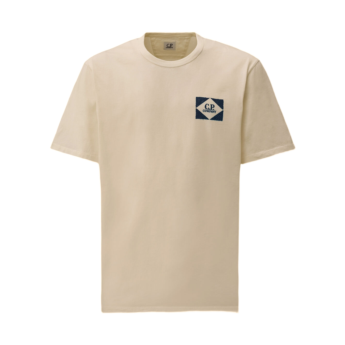 C.P. 컴퍼니 컴팩트 20/1 저지 숏슬리브 로고 티셔츠 거즈 화이트 - 26SS(C.P. Company Compact 20/1 Jersey Short Sleeve Logo T-Shirt Gauze White - 26SS) - 1