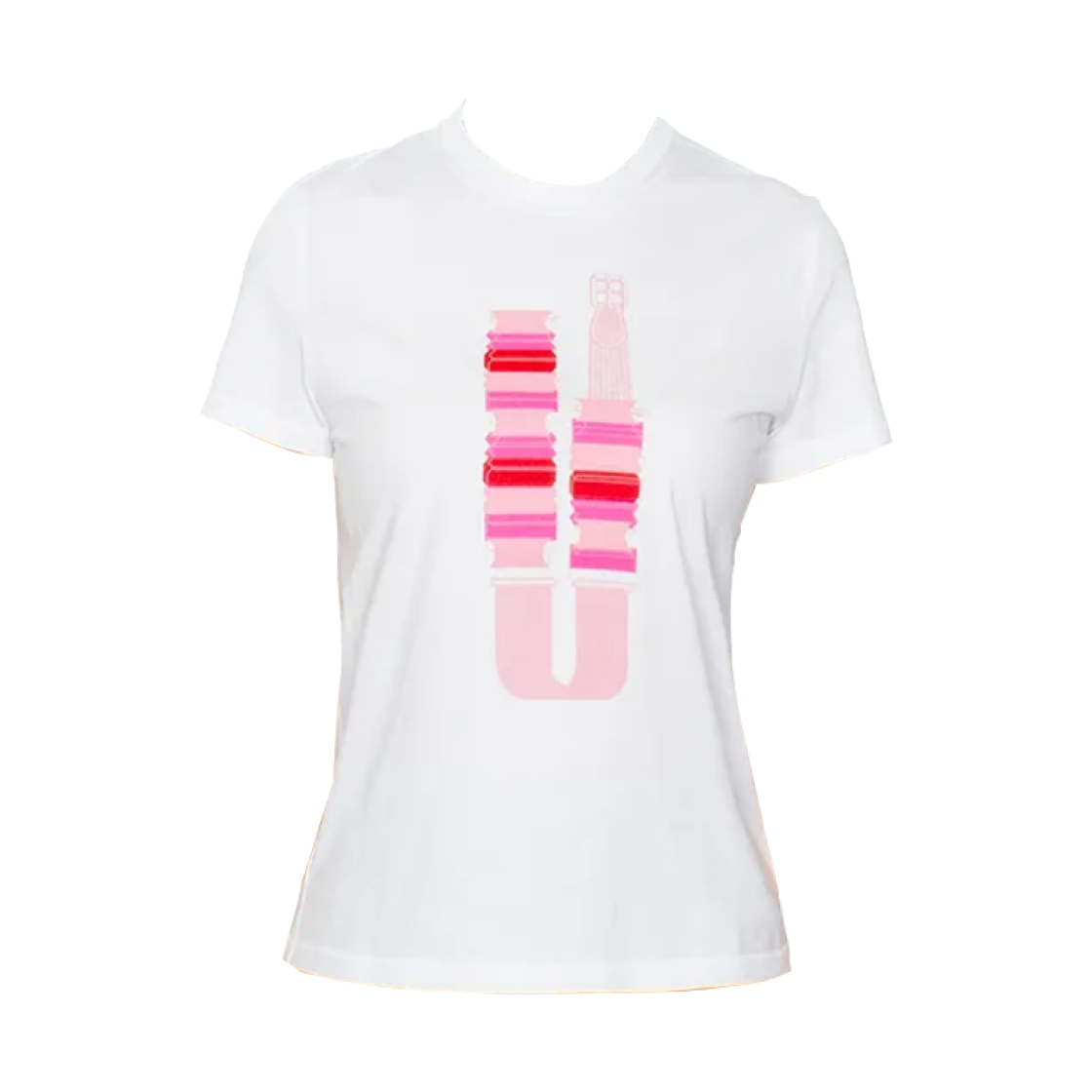 (W) 에르메스 프린티드 스트레이트 티셔츠 블랑((W) Hermes Printed Straight T-Shirt Blanc) - 1