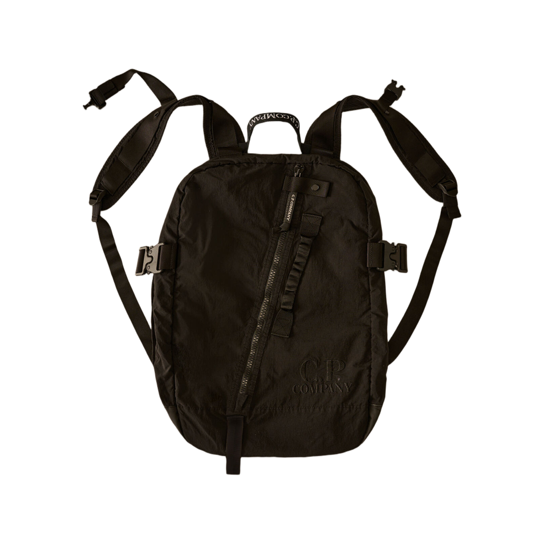C.P. 컴퍼니 플레인 페이퍼 터치 트래블 백 블랙 - 26SS(C.P. Company Plain Paper Touch Travel Bag Black - 26SS)