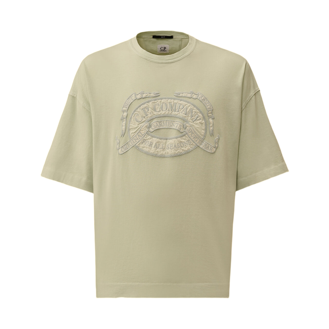 C.P. 컴퍼니 20/1 저지 숏슬리브 박시 로고 티셔츠 미스티 블루 - 26SS(C.P. Company 20/1 Jersey Short Sleeve Boxy Logo T-Shirt Misty Blue - 26SS) - 1