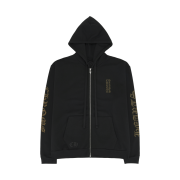 Chrome Hearts Vertical Logo Fleece Zip-Up Hoodie Black Army Green