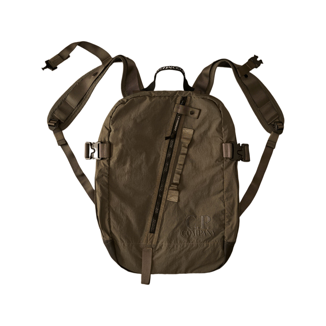 C.P. 컴퍼니 플레인 페이퍼 터치 트래블 백 건메탈 그레이 - 26SS(C.P. Company Plain Paper Touch Travel Bag Gunmetal Grey - 26SS)