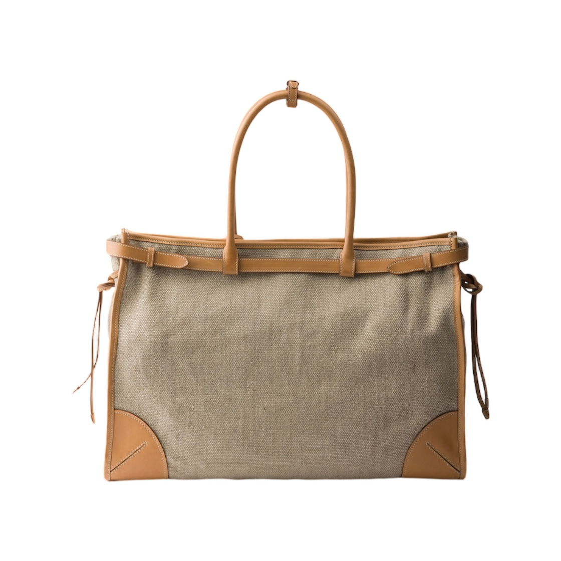프라다 루트 리넨 앤 레더 토트백 로프 내츄럴(Prada Route Linen and Leather Tote Bag Rope Natural) - 2