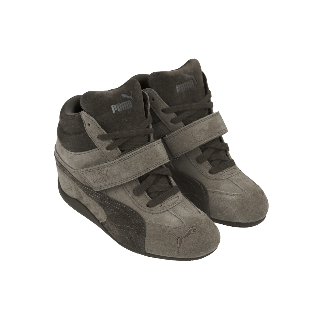 (W) 푸마 스피드캣 웨지 스니커즈 토탈리 타우페 초콜릿((W) Puma Speedcat Wedge Sneakers Totally Taupe Chocolate) - 4