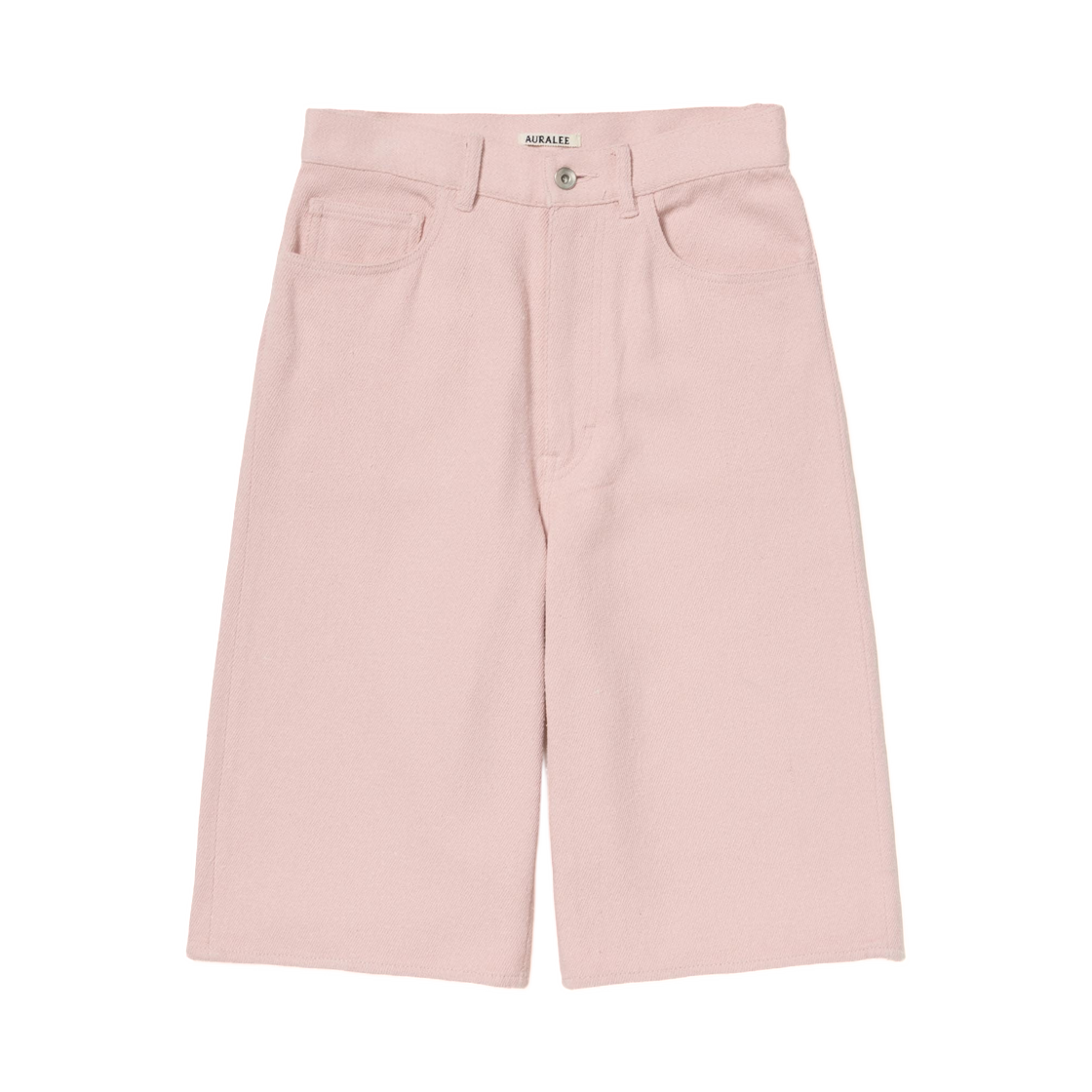 (W) 오라리 실크 넵 데님 5P 와이드 쇼츠 더스티 핑크 - 26SS((W) Auralee Silk Nep Denim 5P Wide Shorts Dusty Pink - 26SS)