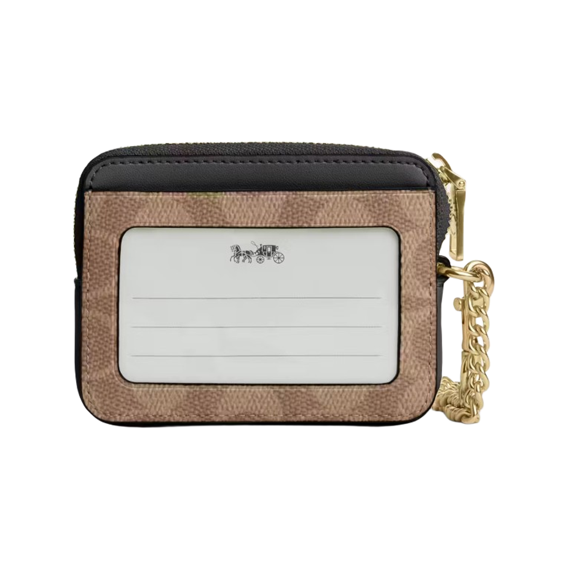 코치 시그니처 캔버스 집 카드 케이스 이미테이션 골드 탄(Coach Zip Card Case in Signature Canvas Imitation Gold Tan) - 2