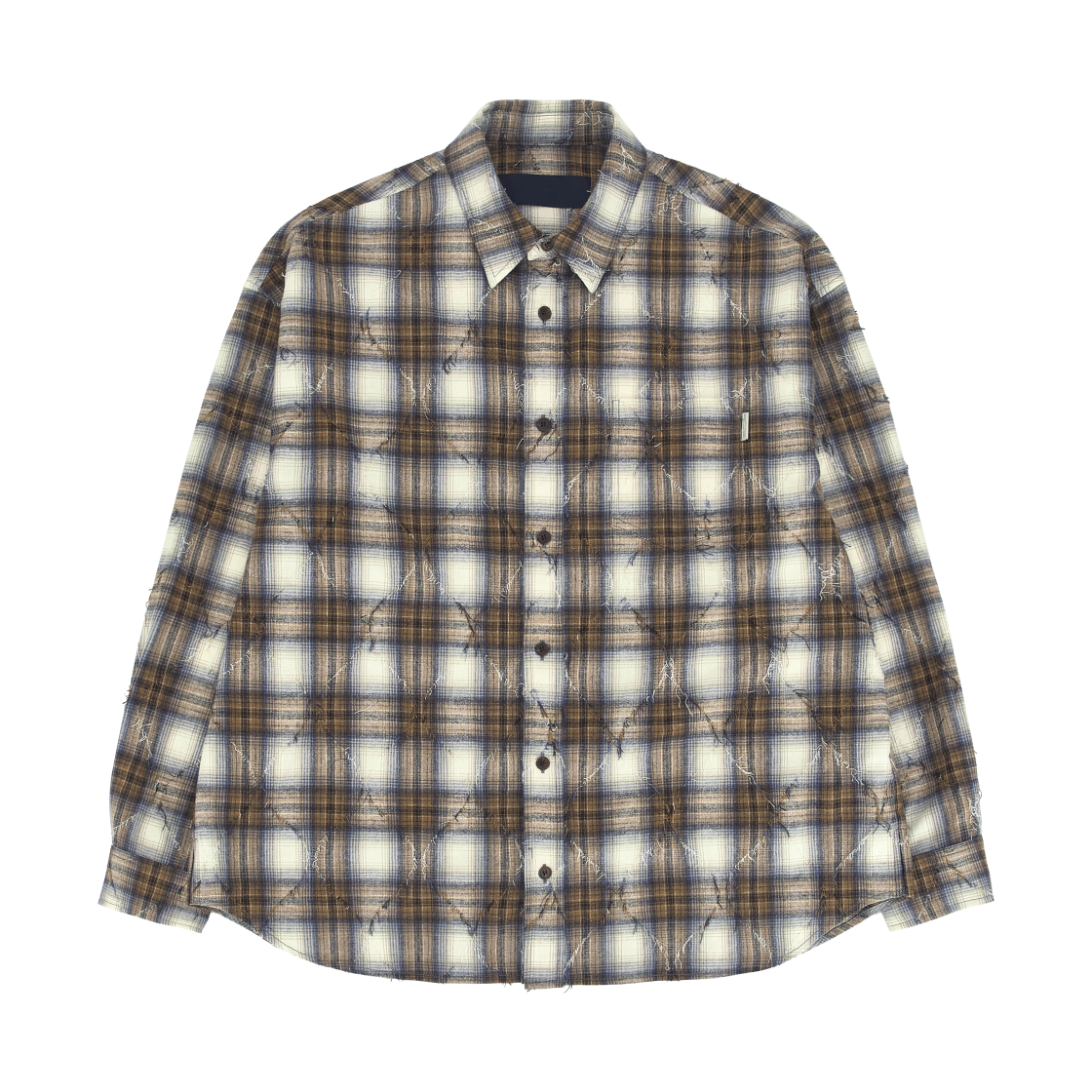 준지 아가일 니들 체크 루즈핏 셔츠 베이지 - 26SS(Juun.J Argyle Needle Check Loose Fit Shirt Beige - 26SS)
