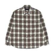 Juun.J Argyle Needle Check Loose Fit Shirt Beige - 26SS