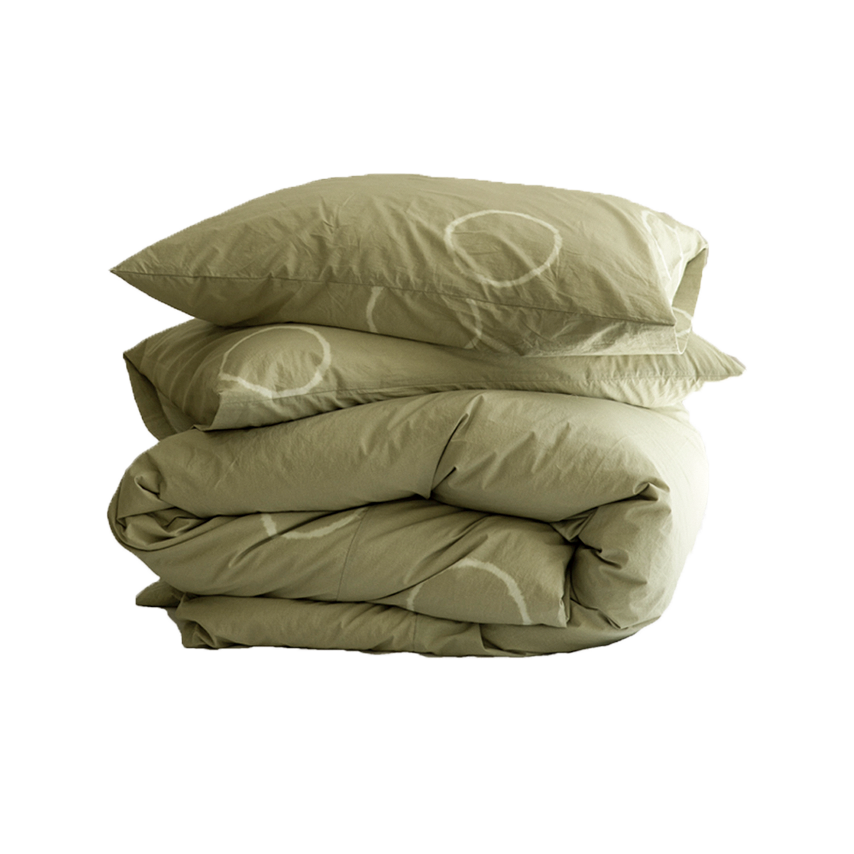 잉크 도트 침구 / 크리미 세이지 / K 세트(Ink Dot bedding / Creamy Sage / K set)