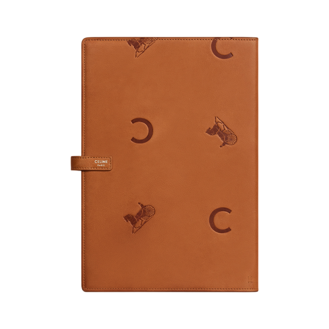 셀린느 라지 노트북 커버 파우치 스탬프 내츄럴 카프스킨 탄(Celine Large Notebook Cover with Pouch in Stamped Natural Calfskin Tan) - 3