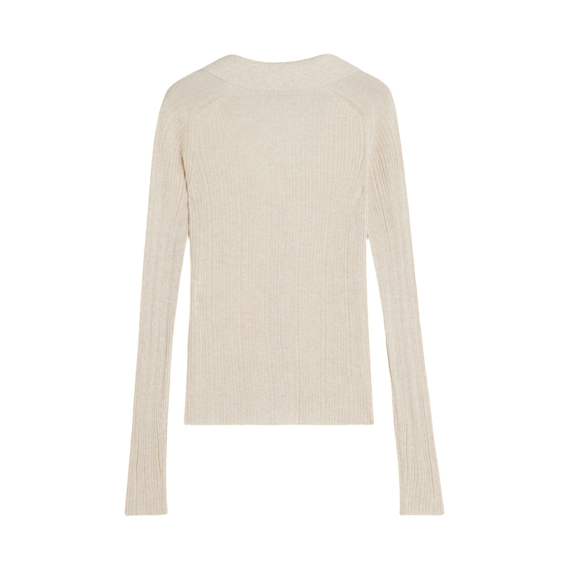 (W) 메종 키츠네 베이비 폭스 파인 립 가디건 라이트 베이지 멜란지((W) Maison Kitsune Baby Fox Fine Rib Cardigan Light Beige Melange) - 2