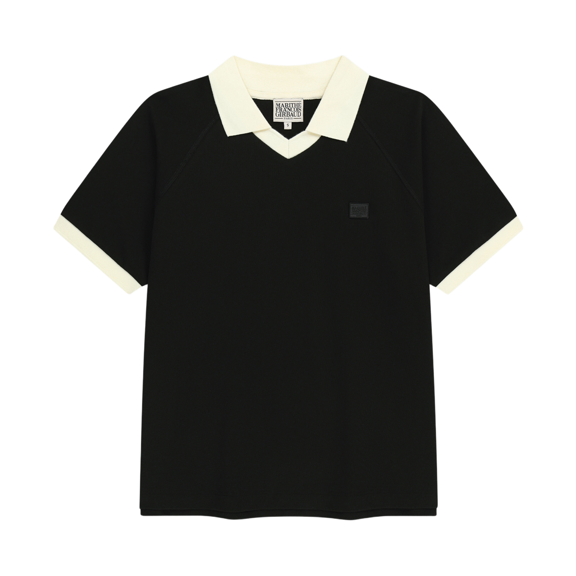 마리떼 프랑소와 저버 스몰 클래식 로고 피케 칼라 포인트 티셔츠 블랙(Marithe Francois Girbaud Small Classic Logo Pique Collar Point T-Shirt Black)