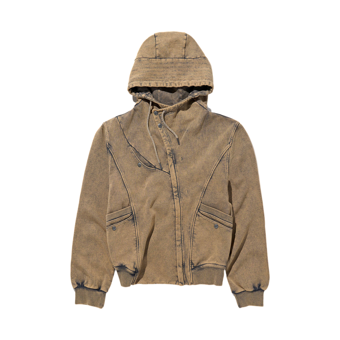 - (W) Mischief Utility Hood Zip Up Bleached Mud