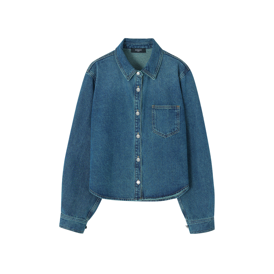 WI2SH216BL (W) SONGZIO Polyptych Painted Denim Shirt Blue