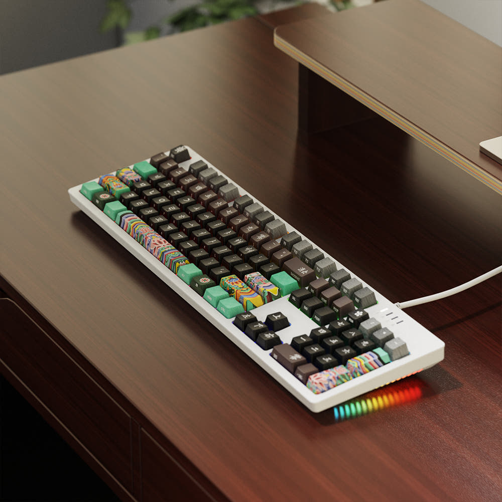 시이닷 블랙 단청 유선 LED 기계식 키보드 한국의 미(C.e.dot Dancheong Wired LED Mechanical Keyboard) - 4