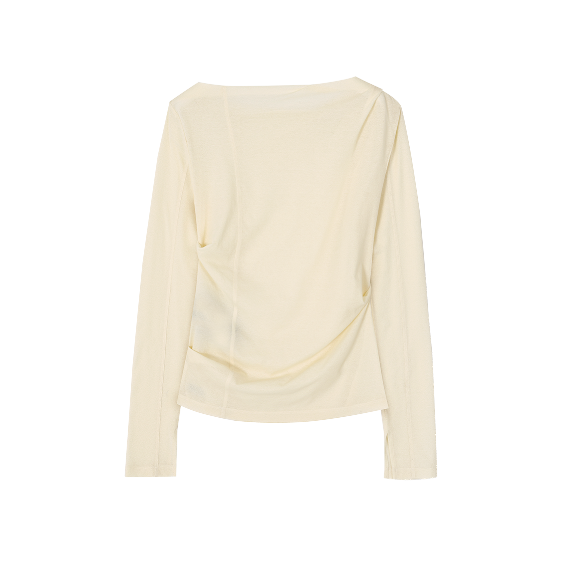 (W) 송지오 어시매트릭 모크넥 롱슬리브 라이트 베이지((W) SONGZIO Asymmetric Mockneck Long Sleeve Light Beige) - 2