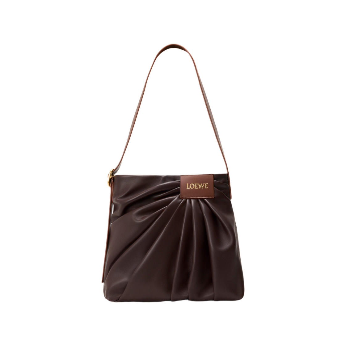 로에베 드레이프 토트 멜로우 나파 램스킨 다크 체스트넛(Loewe Draped Tote In Mellow Nappa Lambskin Dark Chestnut) - 1