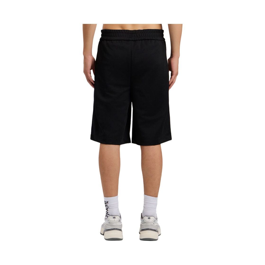 팜엔젤스 클래식 로고 트랙 쇼츠 - 블랙 화이트(Palm Angels Classic Logo Track Shorts - Black Off White) - 4