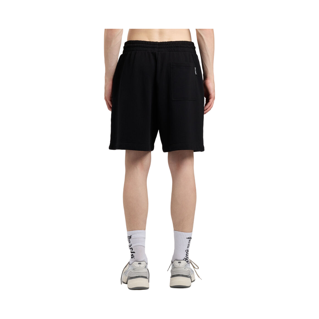 팜엔젤스 웨이스트 로고 스웻쇼츠 - 블랙 레드(Palm Angels Waist Logo Sweatshorts - Black Red) - 4