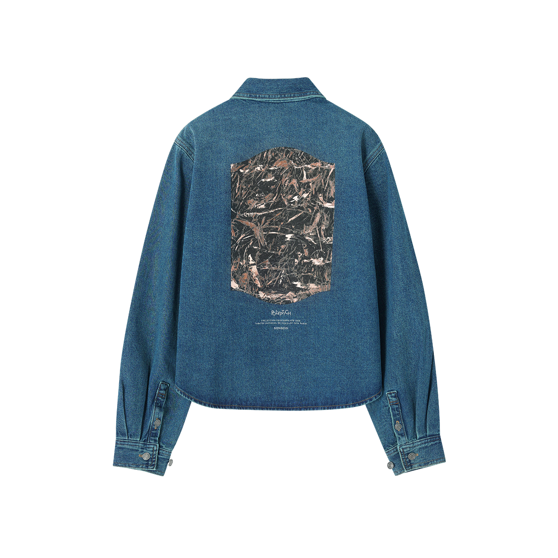 (W) 송지오 폴립틱 페인티드 데님 셔츠 블루((W) SONGZIO Polyptych Painted Denim Shirt Blue) - 2